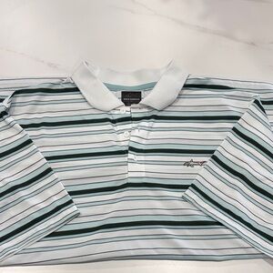 Greg Norman Collection Polo with Green and Black Stripes